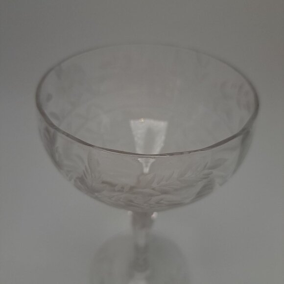 Rock Sharpe Anniversary Etched Crystal Tall Sherbet Glass - Picture 4 of 10